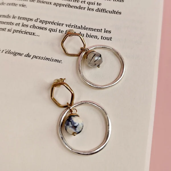 Boucles d'oreilles perle fait main Nour
