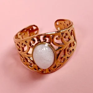 Bague dorée avec perle, accessoire islamique