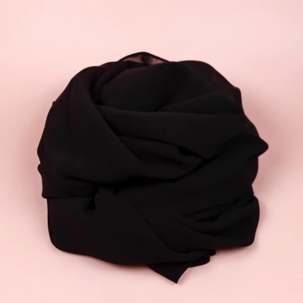 Hijab mousseline noir, hijab luxe pas cher