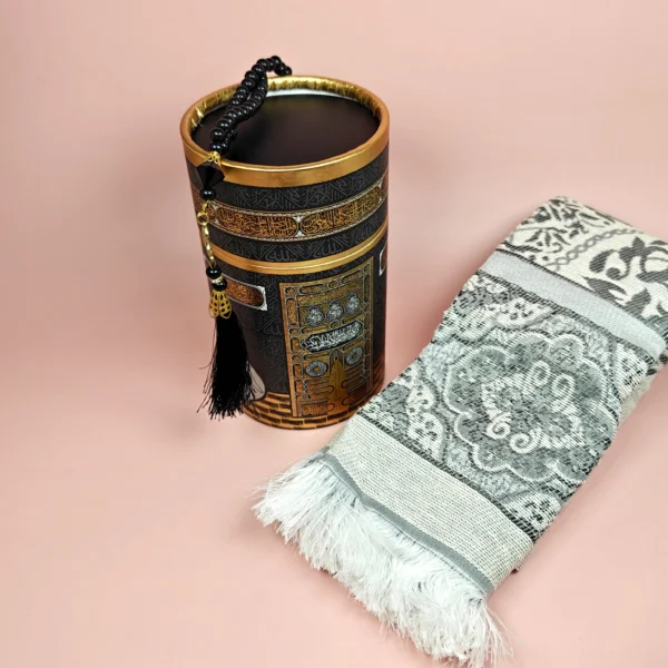 Ensemble tapis et tasbih Kaaba, design islamique